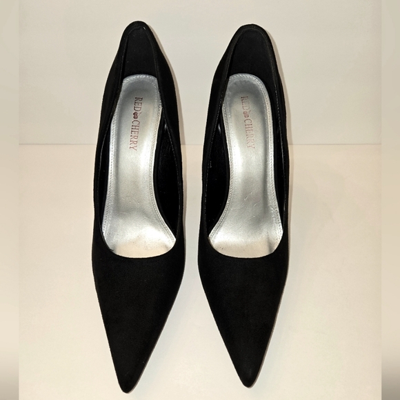 Red Cherry Women's sz 9 Faux Suede 4" Stilettos - Picture 2 of 11